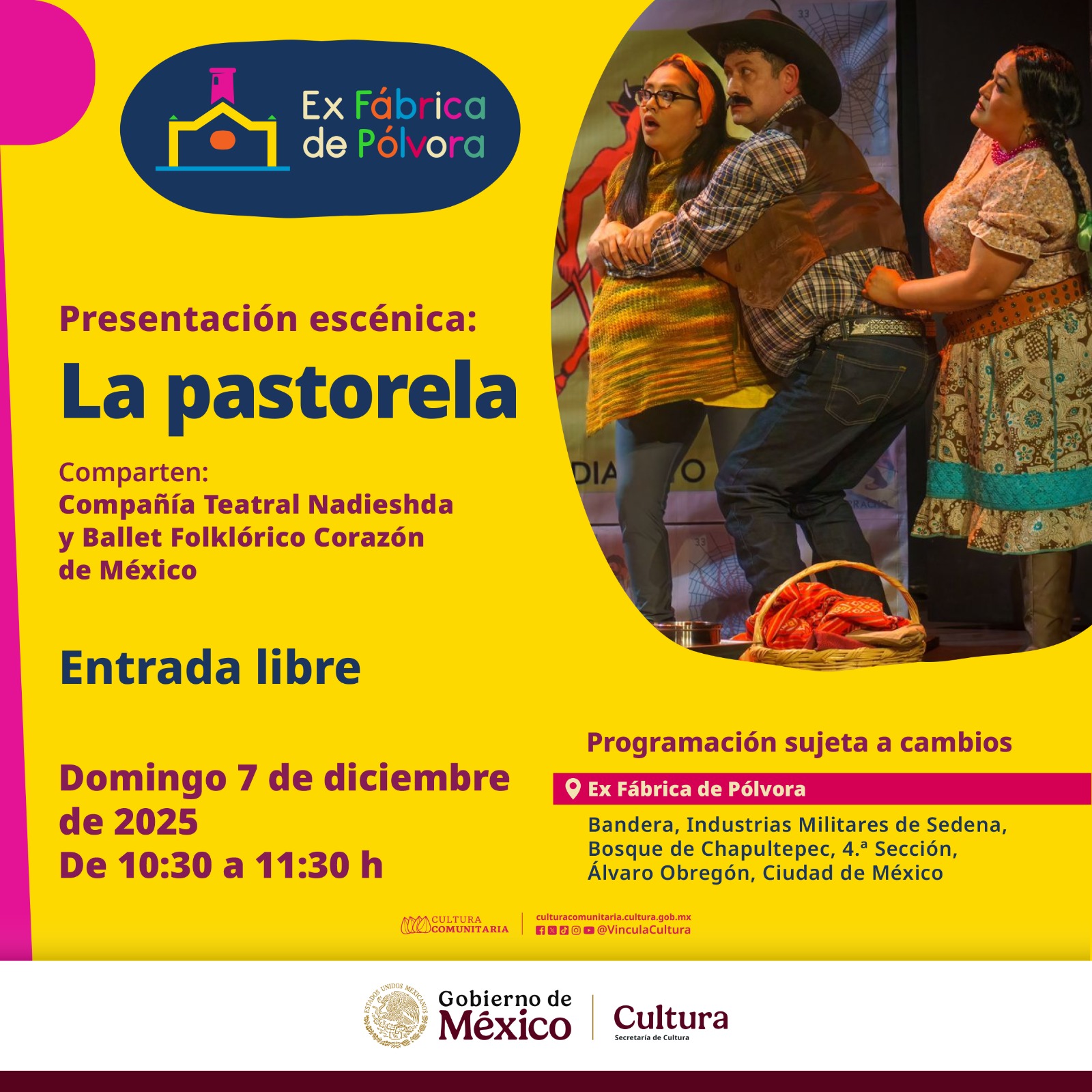 Entrada:FORMA PARTE DE LA FIESTA DECEMBRINA EN LA EX FÁBRICA DE PÓLVORA Y EL PABELLÓN DE CULTURA COMUNITARIA